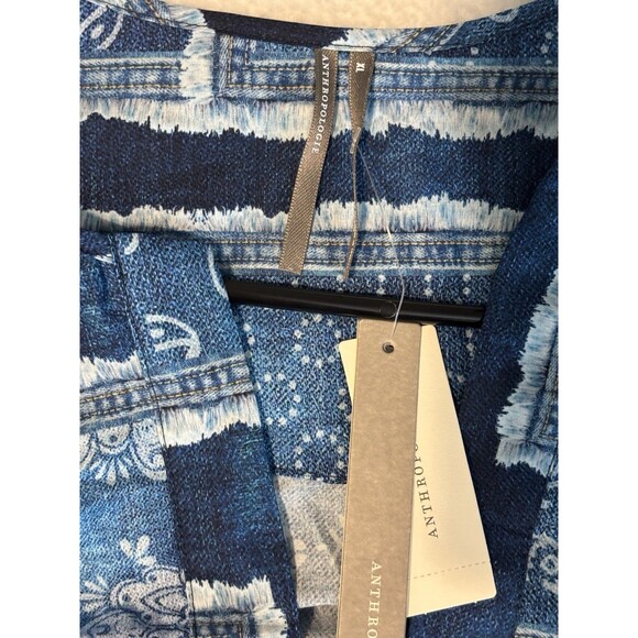 Anthropologie The Somerset  Summer Maxi Dress 100% cotton Blue Sz Lg NWT - Picture 7 of 7